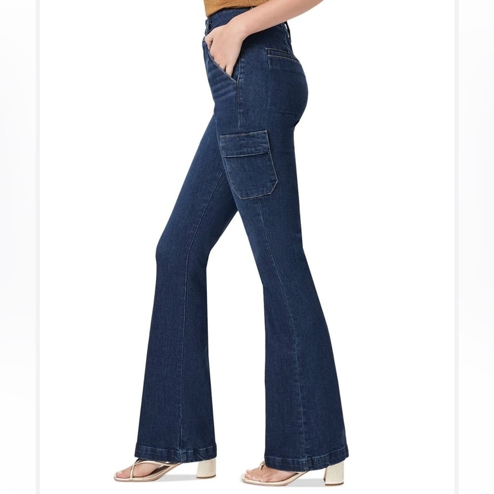 PAIGE Dion High Rise Bootcut Cargo Jeans in Gracie Lou, size 26, EUC - Picture 4 of 15